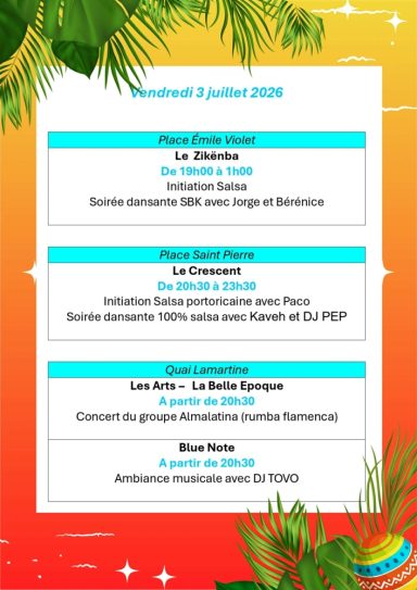 Programme Vendredi 3/07